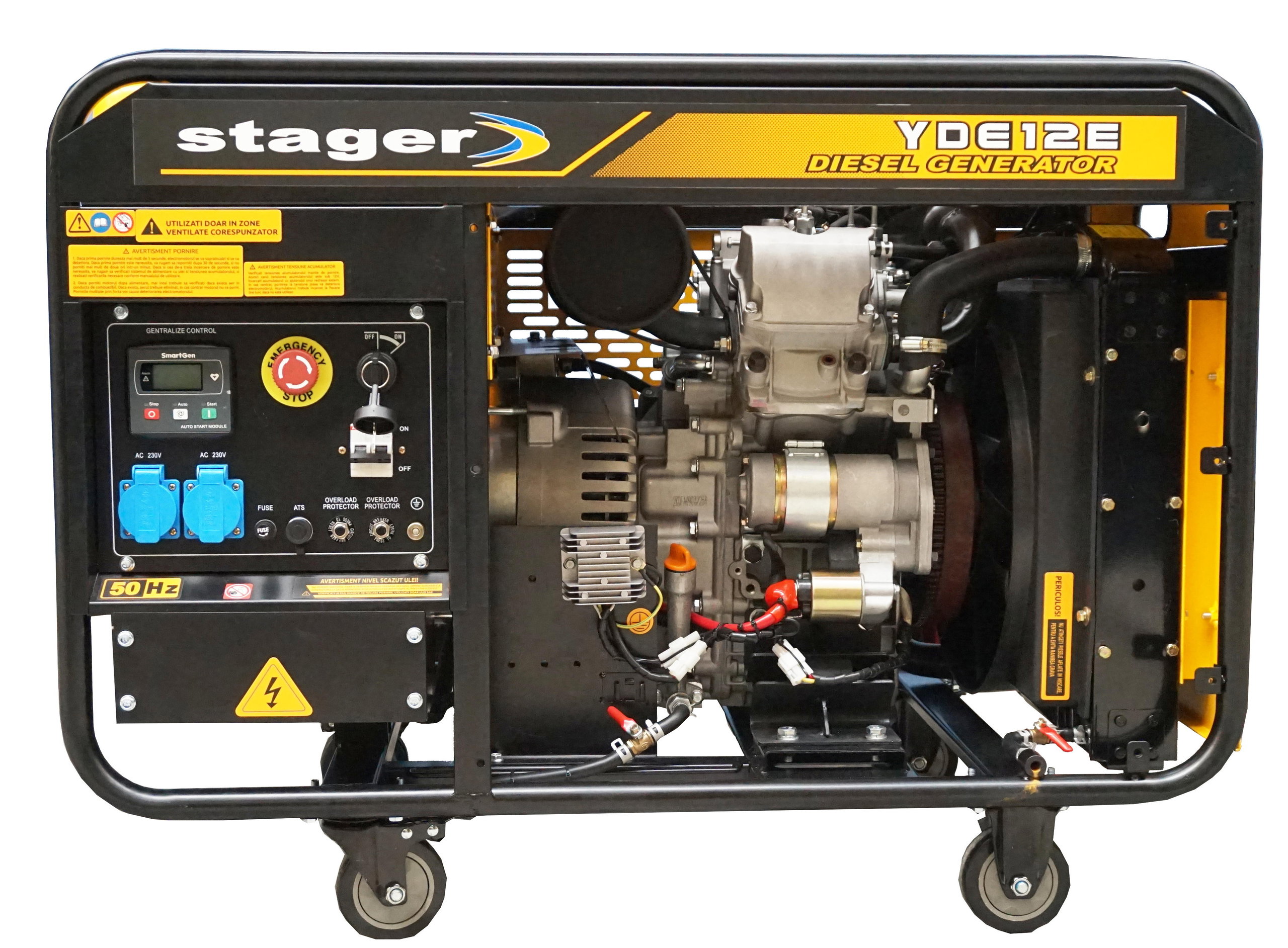 Generatoare de uz general - Generator Stager YDE12E 1158000012E  open frame 10kW, monofazat, diesel, pornire la cheie