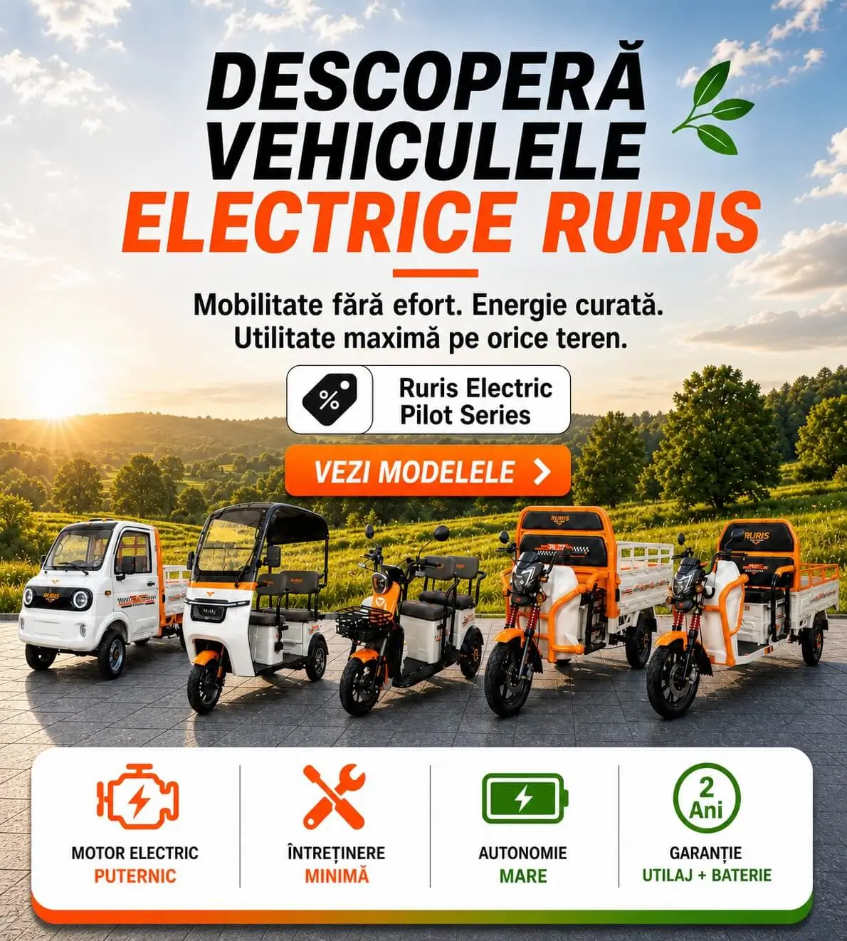 RURIS lanseaza vehiculele electrice de lucru si transport