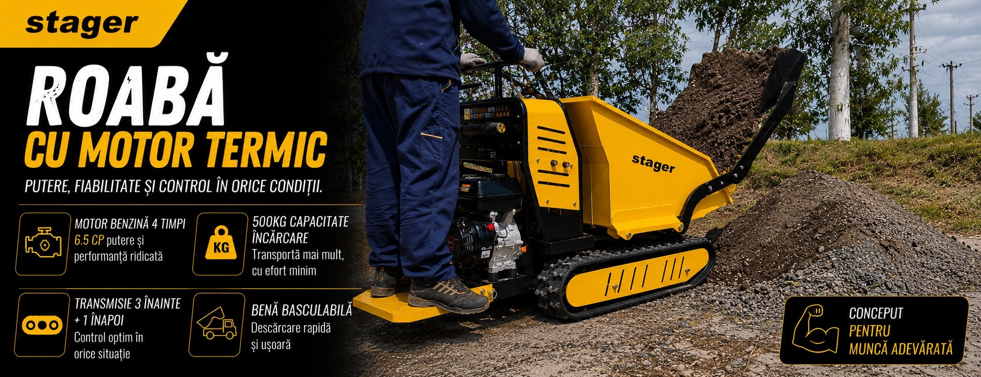 Banner roabe cu motor termic