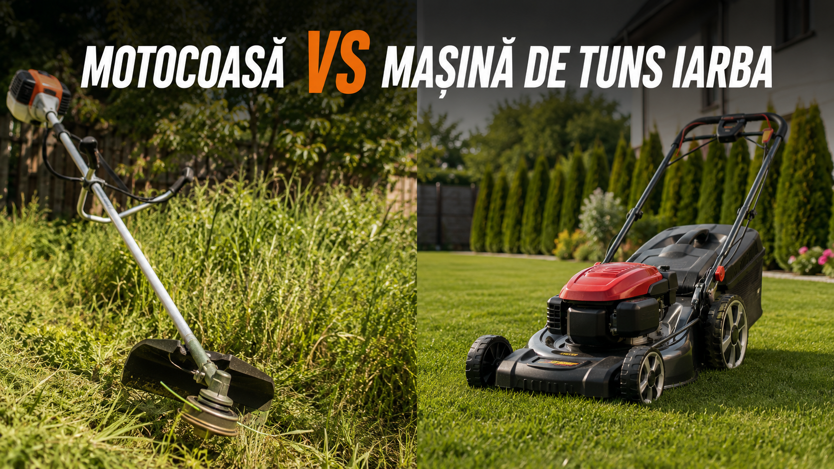Motocoasa sau masina de tuns iarba