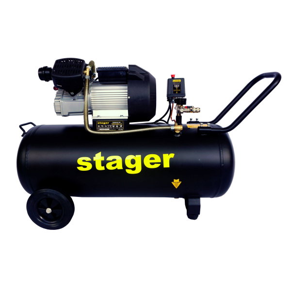 Pachet compresor Stager HM3100V 3CP, 100L, 10bar cu masina tencuit tavan Detoolz, cupla rapida si duze incluse, ideal pentru costructii [2]