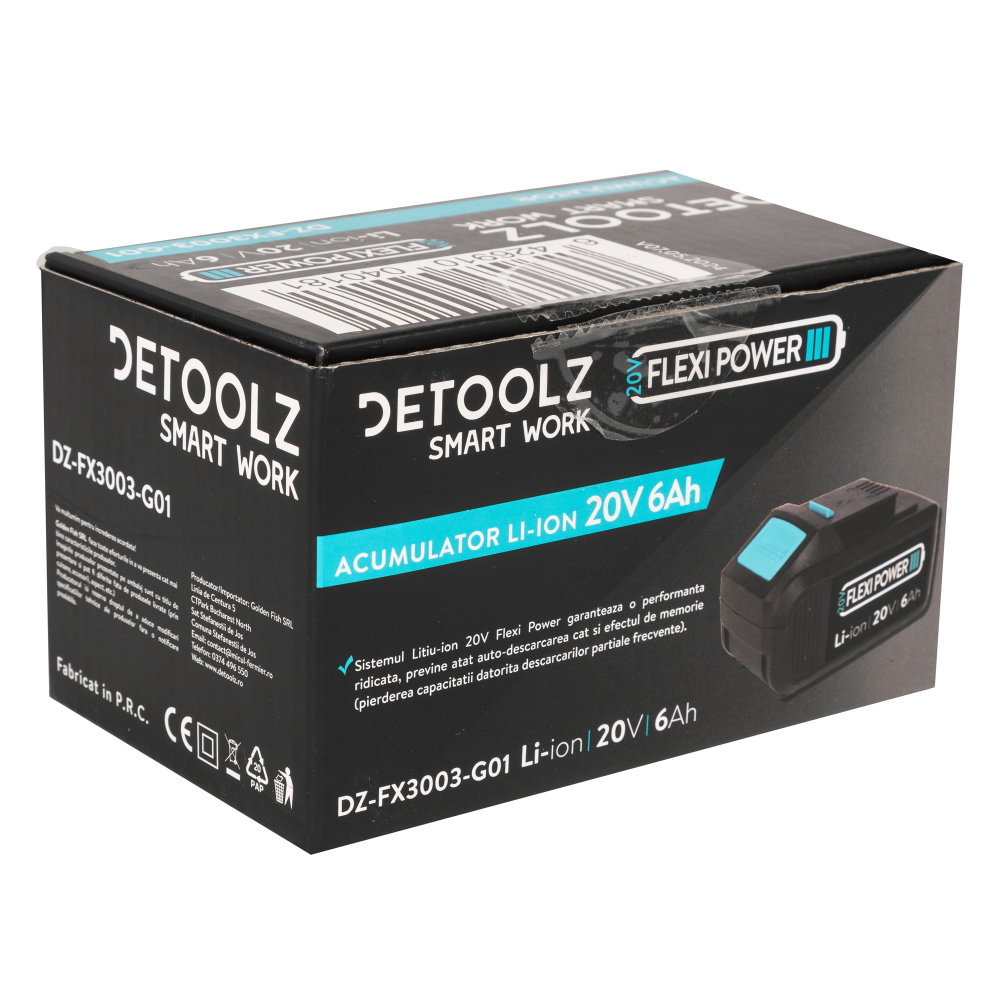 Acumulator Li-Ion, Detoolz, 20V, 6Ah [4]