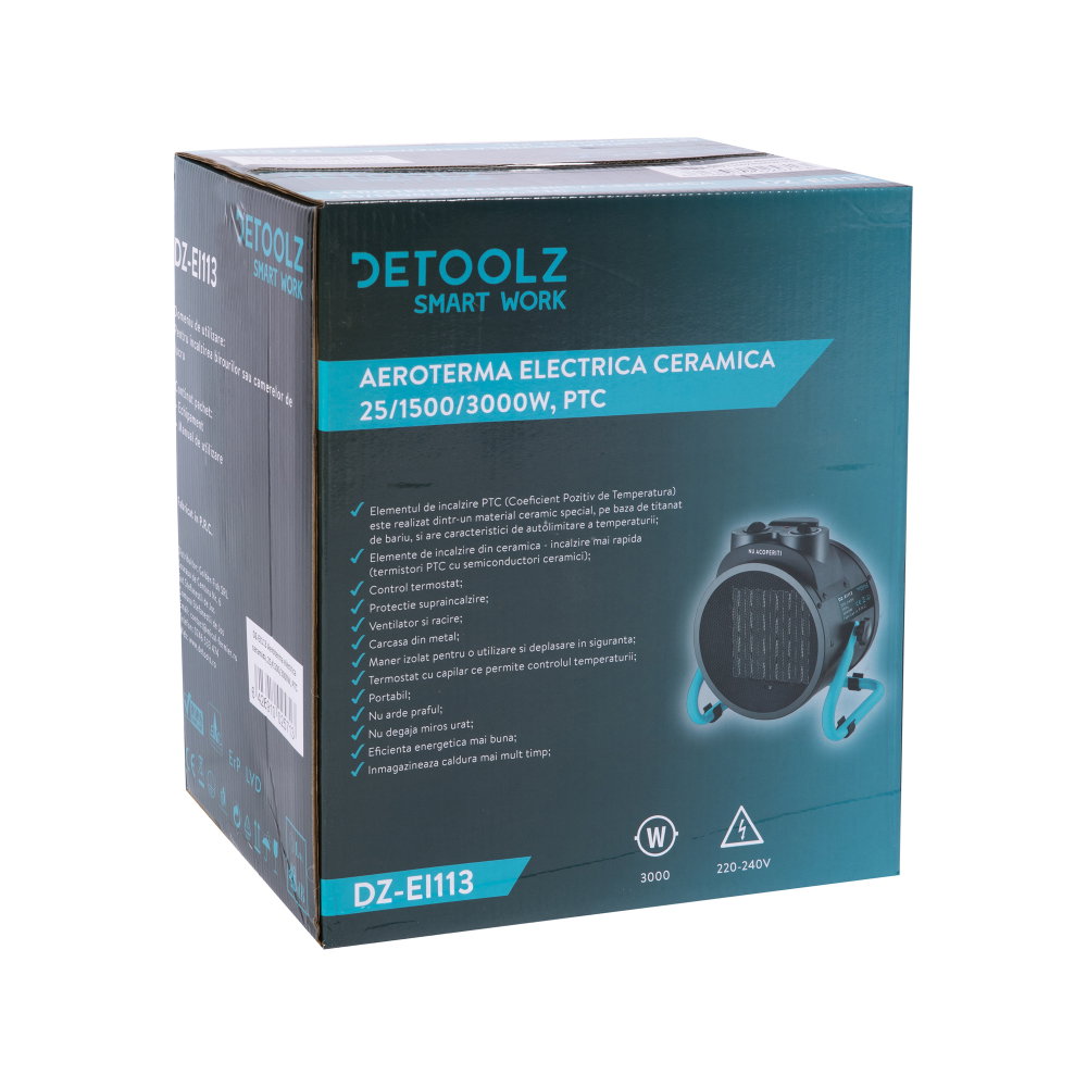 Aeroterma electrica ceramica, 25/1500/3000W, PTC [7]