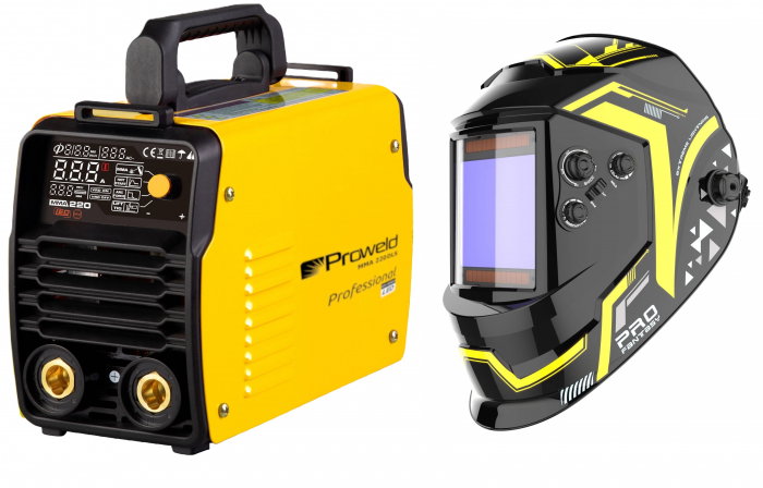 Aparat de sudura Invertor Proweld MMA-220DLS-LED 4551000003 + valiza de transport, Garantie 3 ani + masca de sudura cu cristale lichide PRO Fantasy [1]