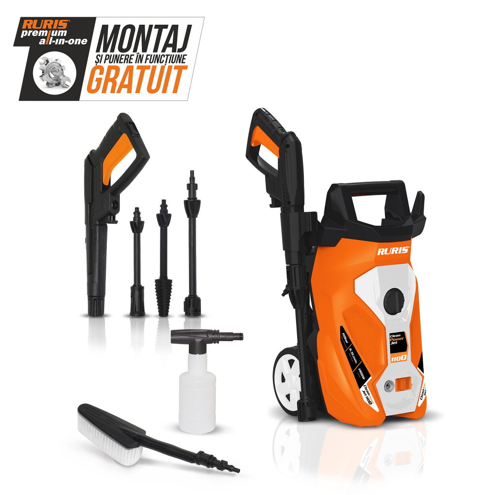 Aparat spalat cu presiune RURIS CleanPowerJet 1100, 1400W, 110 Bar, debit 6.5 l/min [2]