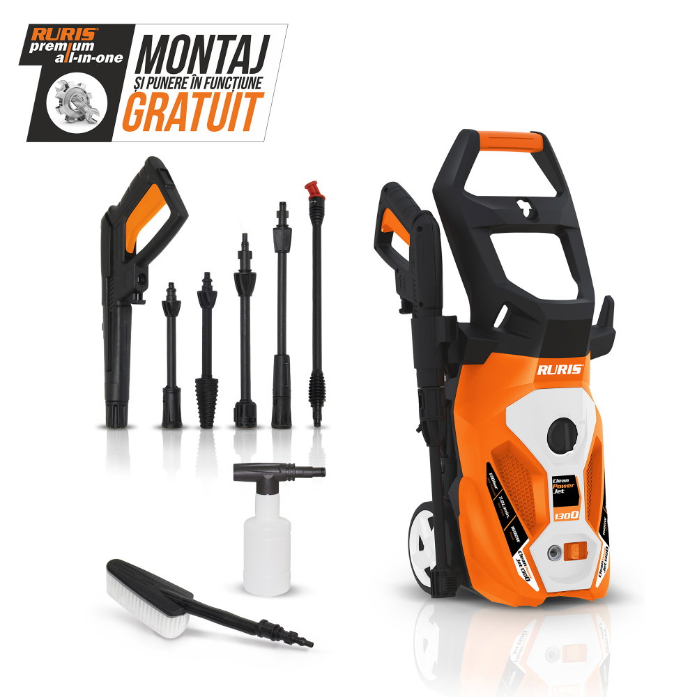 Aparat spalat cu presiune RURIS CleanPowerJet 1300, 1600W, 130 Bar, debit 7 l/min [2]