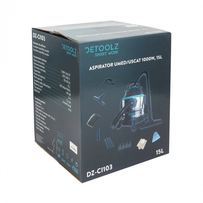 Aspirator uscat umed Detoolz DZ-CI103 1000W, 15L [3]