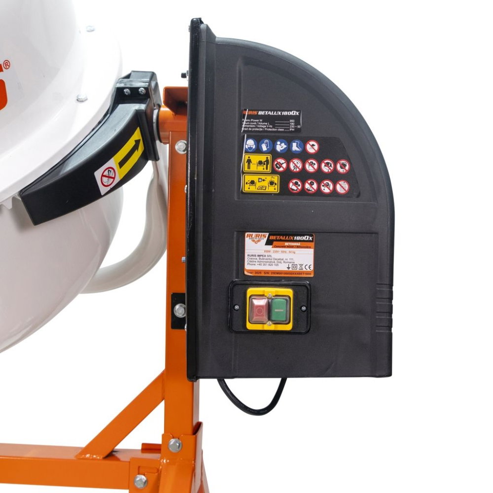 Betoniera 180L Ruris Betalux 1800X, cuva 180L, 950W, 29.5 rpm [6]