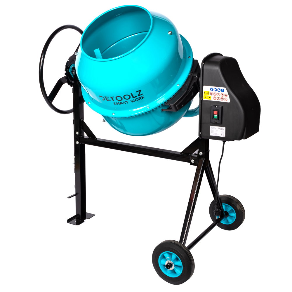 Betoniera Detoolz 180L, 1000W, cu roti si coroana de fonta [19]