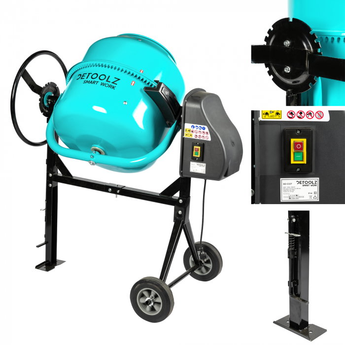 Betoniera 180L Detoolz DZ-C327 cuva 180L, motor 1000W, 29 RPM [5]