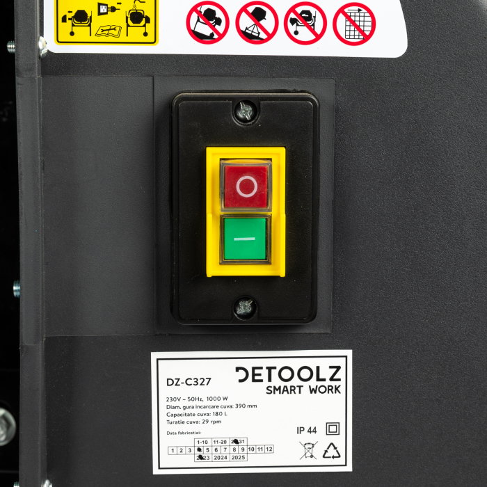 Betoniera 180L Detoolz DZ-C327 cuva 180L, motor 1000W, 29 RPM [11]