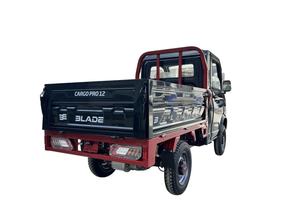 Cvadriciclu electric utilitar tip camioneta electrica PICKUP BLADE CARGO PRO 12 fara permis, 3000W, viteza 25 km/h, autonomie 100 km, Negru + Rosu [7]