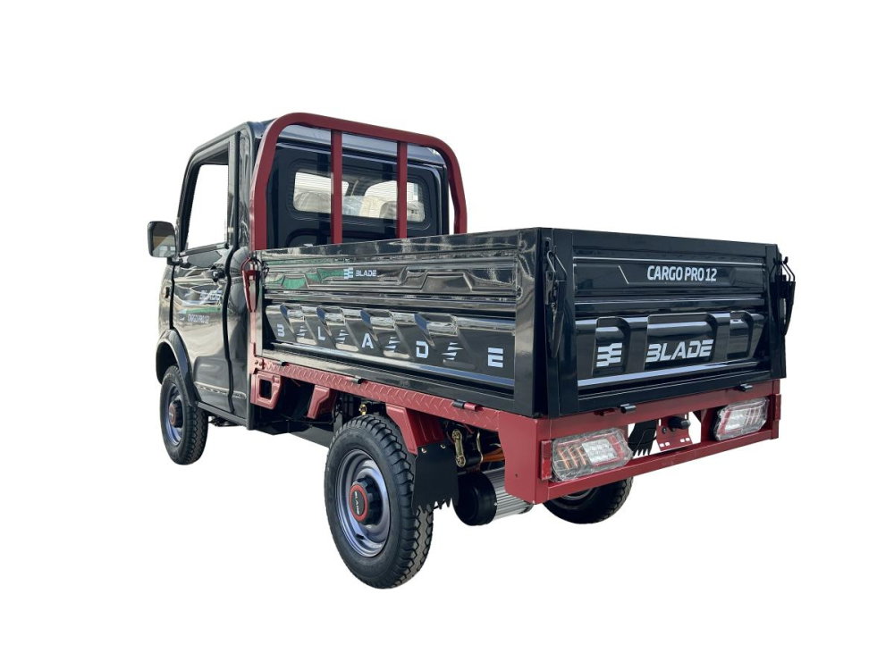 Cvadriciclu electric utilitar tip camioneta electrica PICKUP BLADE CARGO PRO 12 fara permis, 3000W, viteza 25 km/h, autonomie 100 km, Negru + Rosu [8]
