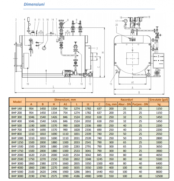 Cazan de abur de presiune medie Ivar Industry BHP 300 12 bar 300 kg/h [2]