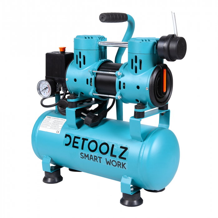 Compresor de aer silentios fara ulei Detoolz DZ-C265 650W, 9L [1]