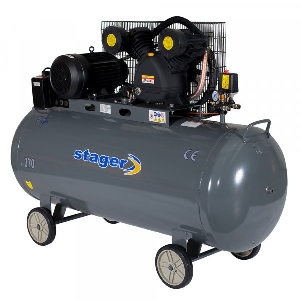 Compresor aer Stager HMV0.6/370 4530106370, 370L, 8bar, 600L/min, trifazat, angrenare curea [1]