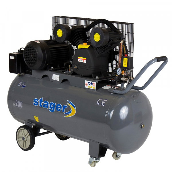 Compresor aer Stager HMV0.6/200 4530106200, 200L, 8bar, 600L/min, trifazat, angrenare curea [1]