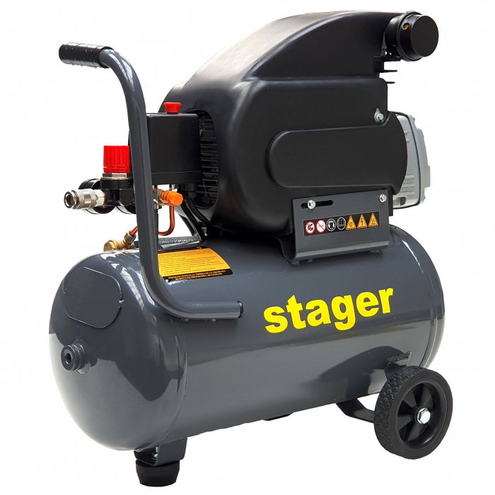 Compresor aer Stager HM2024F 4530102024, 24L , 8bar, 200L/min, monofazat, angrenare directa [2]