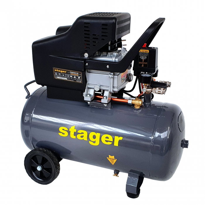 Compresor aer Stager HM2050B 4530102050, 50L, 8bar, 200L/min, monofazat, angrenare directa [3]