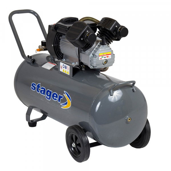 Compresor aer Stager HM3100V 4530103100, 100L, 8bar, 356L/min, monofazat, angrenare directa [3]