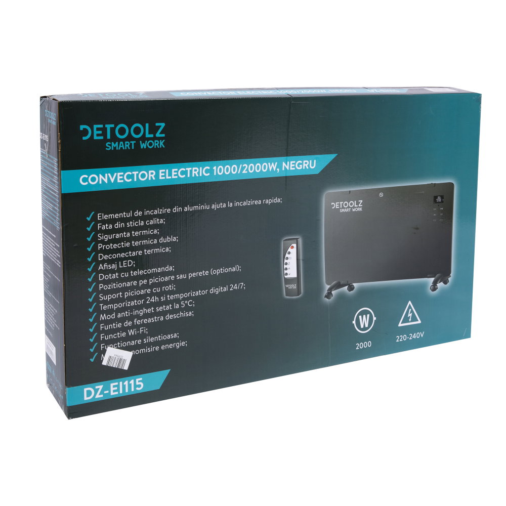 Convector electric 1000W/2000W, negru [7]