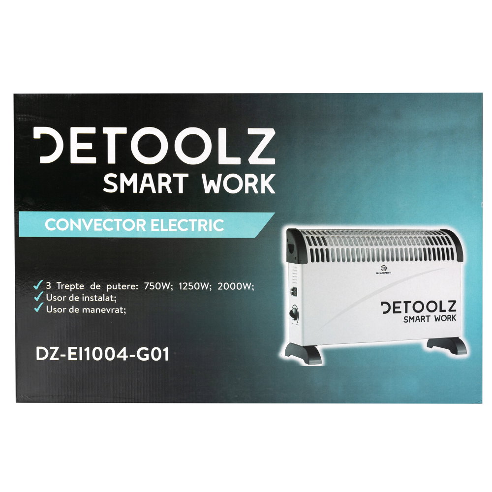 Convector electric Detoolz, 2KW, 3 trepte de putere, cu termostat reglabil [8]