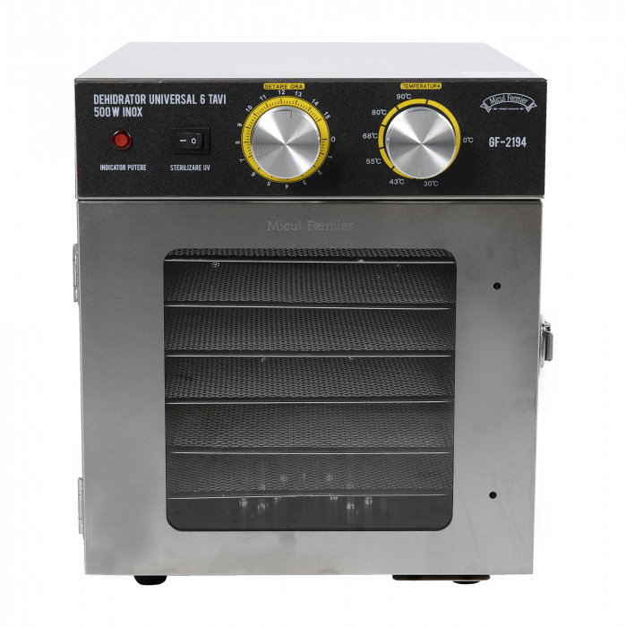Deshidrator universal din Inox Micul Fermier GF-2194 6 tavi 500W (uscator fructe si plante) [5]