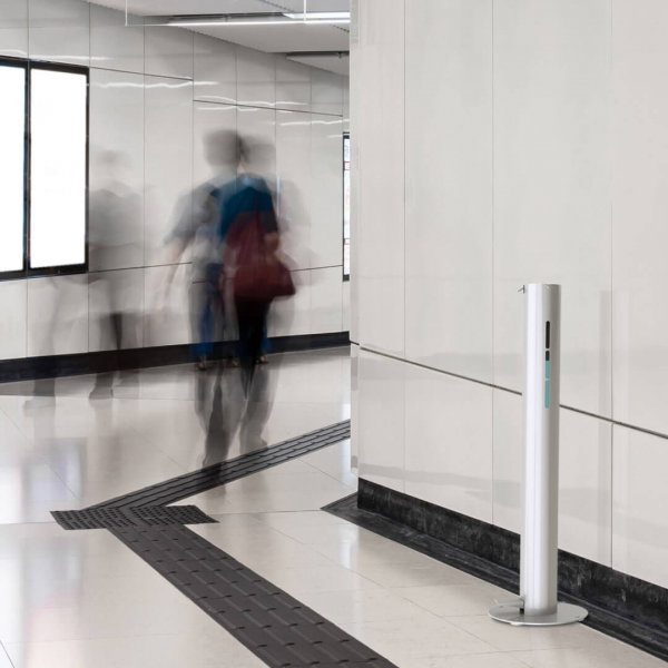 Dozator profesional pentru distribuire dezinfectant de maini din inox, actionare cu pedala, fixare in pardoseala [8]