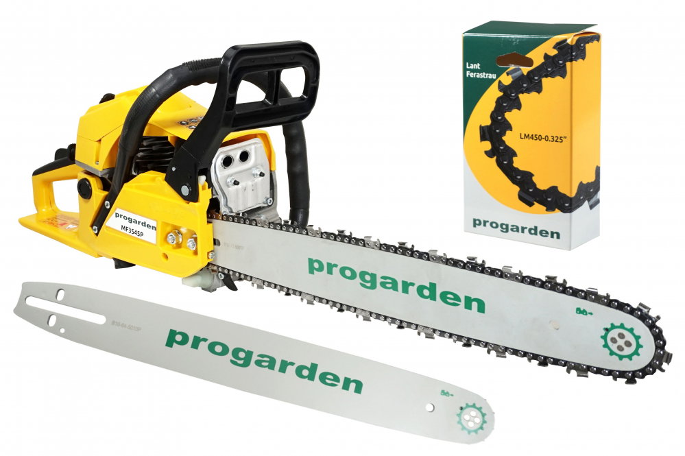 ProGARDEN MF3545P Motoferastrau 450mm, 3.4CP, benzina 2t, 55cmc + Cadou lama si lant de 450mm x 0.325" [1]