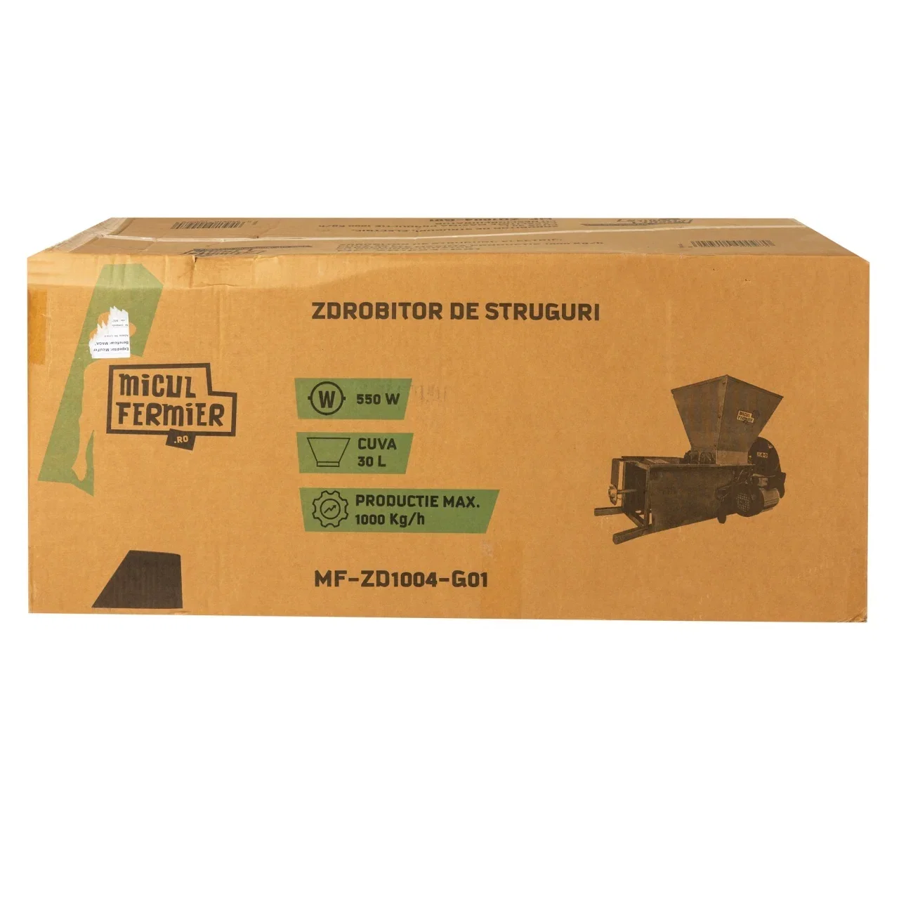 Zdrobitor electric struguri Micul Fermier MF-ZD1004-G01, 550W, cuvă 30 L, 1000 kg/h, cu desciorchinător [3]