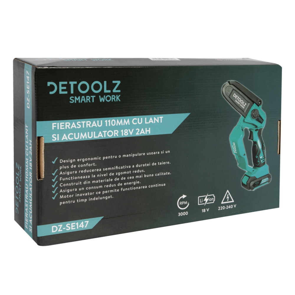 Fierastrau 110mm cu lant si acumulator 18V 2Ah [7]