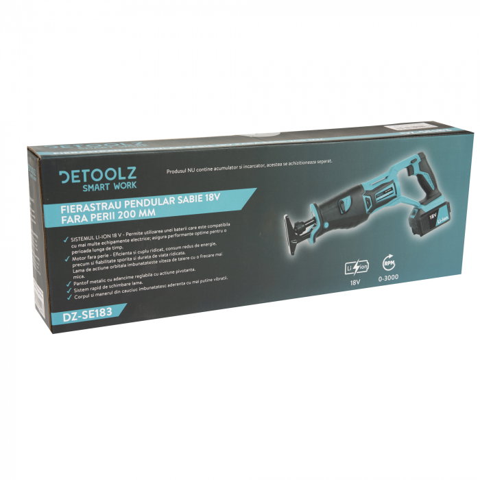 Fierastrau pendular sabie cu acumulator Detoolz DZ-SE183 18V fara perii 200mm [8]