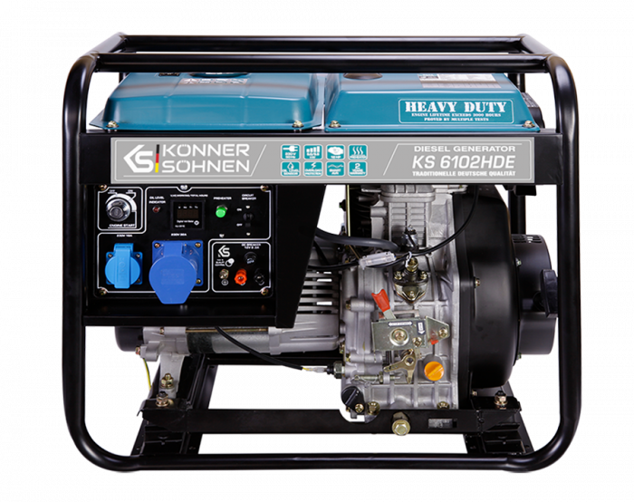 Generator de curent diesel Konner & Sohnen  KS 6102HDE, 5.5kW, Euro 2, monofazat, AVR, 12CP [1]
