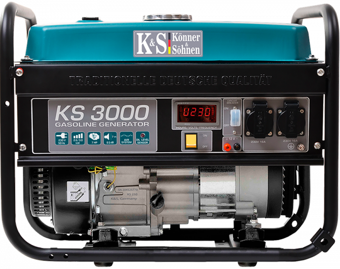 Generator de curent pe benzina Konner & Sohnen KS 3000, 3.0 kW, benzina, 7.0 CP, monofazat, AVR, bobinaj cupru [1]