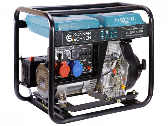 Generator de curent diesel Konner & Sohnen KS 8100HDE-1/3 ATSR, 6.5kW, Diesel Euro 5, monofazat/trifazat, VTS, AVR, 14CP [2]