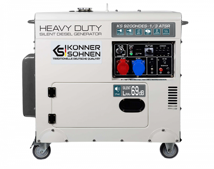Generator de curent diesel Konner & Sohnen KS 9200HDES-1/3 ATSR Silent, 7.5kW, insonorizat, Diesel Euro 5, monofazat/trifazat, 18CP cu automatizare KS ATS 4/63HD [2]