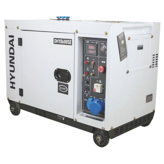 Generator de curent monofazat cu motor diesel HYUNDAI DHY8600SE insonorizat, 6,5 kVA cu automatizare monofazata [2]