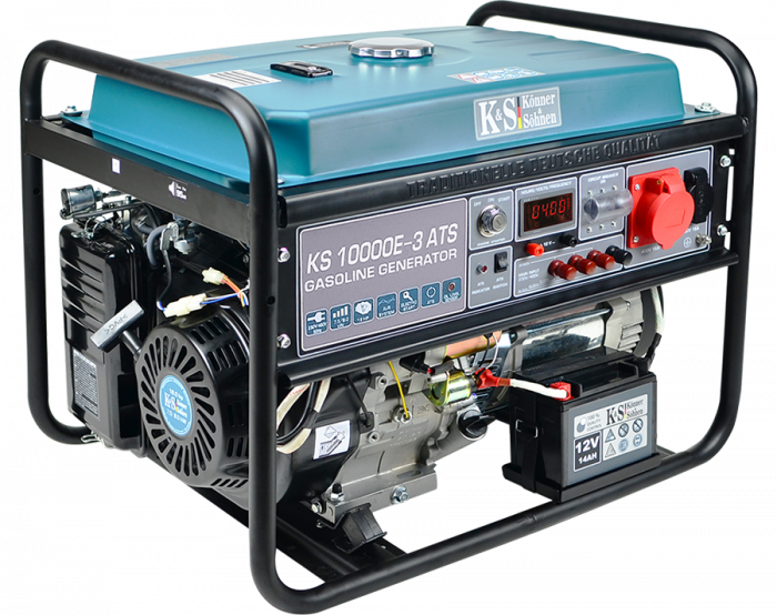Generator de curent pe benzina Konner & Sohnen KS 10000E-3 ATS, 8.0 kW, benzina, 18 CP, trifazat, AVR, bobinaj cupru, pornire electrica, automatizare inclusa [6]