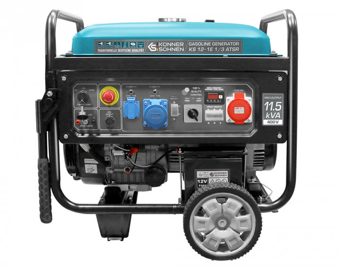 Generator de curent pe benzina Konner & Sohnen KS 12-1E 1/3 ATSR, 11.5 kVA, benzina, 18.5 CP, monofazat / trifazat, AVR, bobinaj cupru, pornire electrica [1]