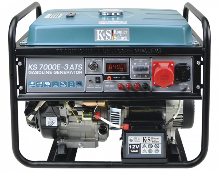 Generator de curent pe benzina Konner & Sohnen KS 7000E-3 ATS, 5.5 kW, benzina, 13 CP, trifazat, AVR, bobinaj cupru, pornire electrica, automatizare inclusa [1]