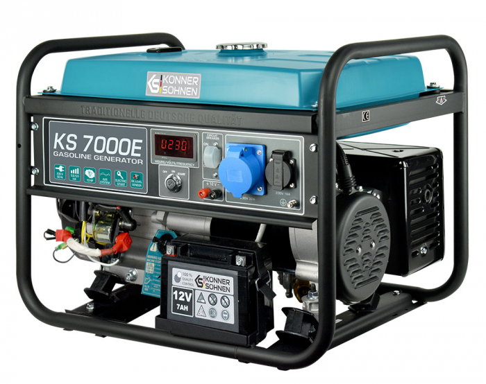 Generator de curent pe benzina Konner & Sohnen KS 7000E, 5.5 kW, benzina, 13 CP, monofazat, AVR, bobinaj cupru, pornire electrica [3]