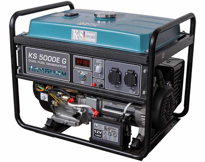 Generator de curent pe gaz / benzina Konner & Sohnen KS 5000E G, 4.5 kW, benzina / GPL, 13 CP, monofazat, AVR, bobinaj cupru, pornire electrica [3]