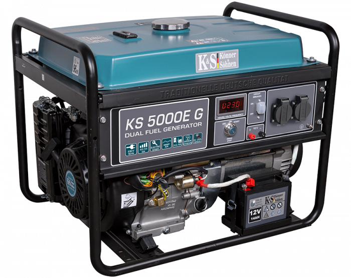 Generator de curent pe gaz / benzina Konner & Sohnen KS 5000E G, 4.5 kW, benzina / GPL, 13 CP, monofazat, AVR, bobinaj cupru, pornire electrica [2]
