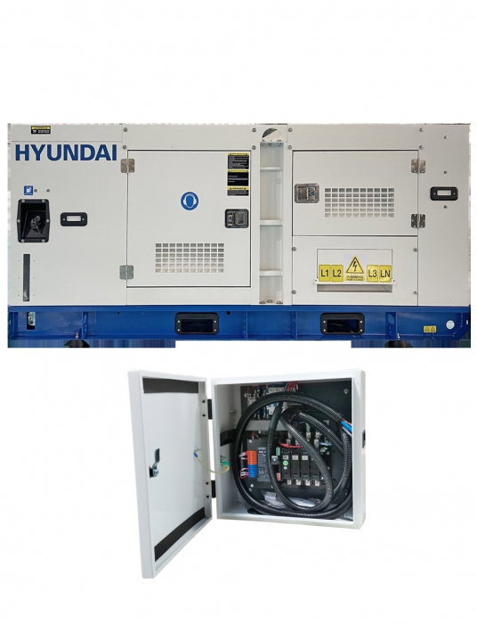 Generator de curent trifazat cu motor diesel HYUNDAI DHY70L, 62 kW + Automatizare [1]