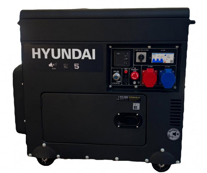 Generator de curent trifazat cu motor diesel Hyundai DHY8601SE-T 8 kVA, insonorizat - Resigilat [3]