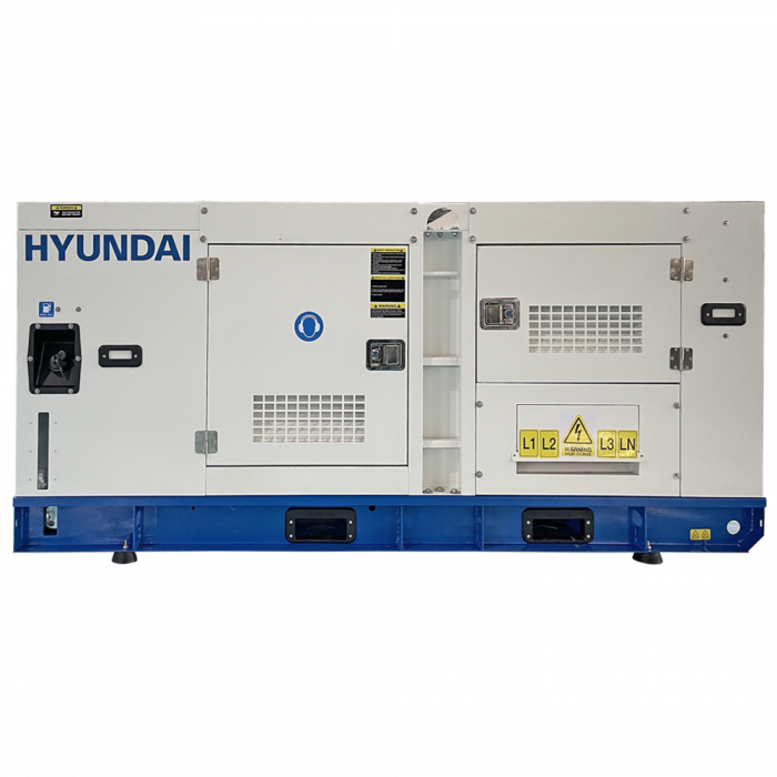 Generator de curent trifazat cu motor diesel HYUNDAI DHY90L, 1500 RPM, insonorizat, rezervor 260 L, 79 kW, 90 KVA + Automatizare [2]