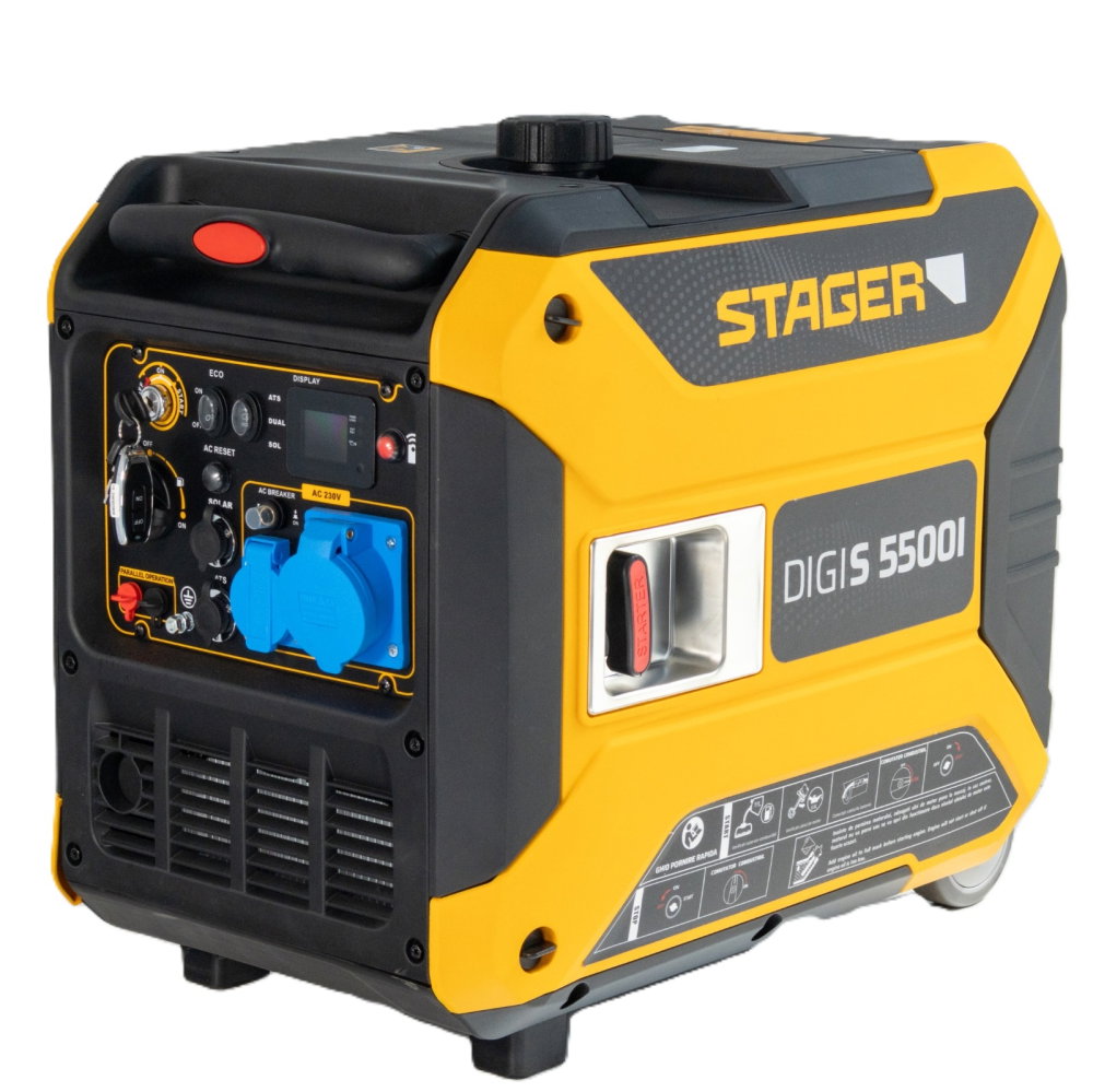 Generator digital inverter insonorizat Stager DigiS 5500i 5,5 kW - vedere frontala [1]