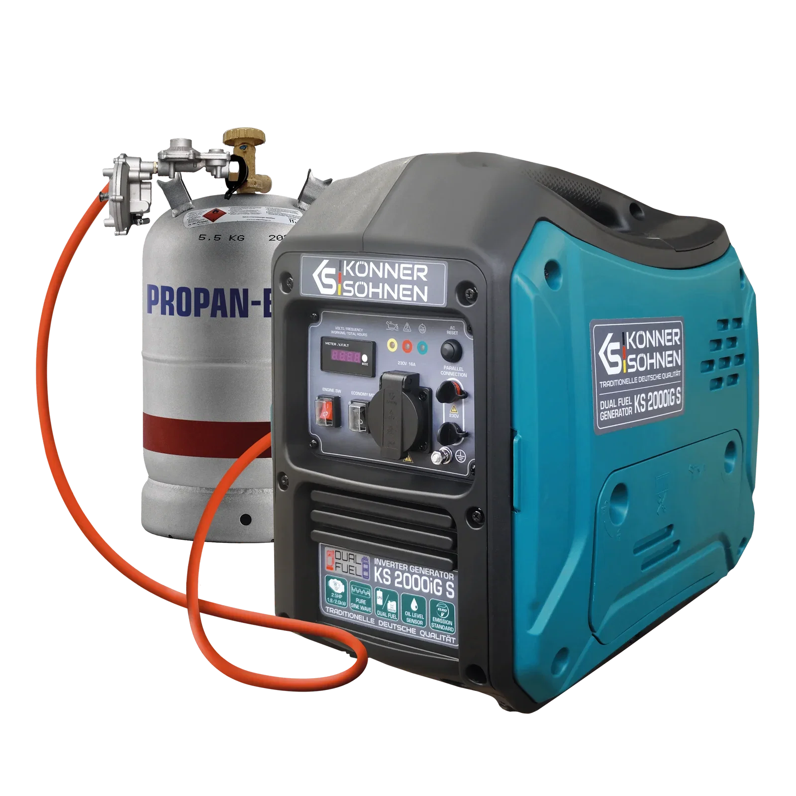 Generator digital monofazat Konner & Sohnen KS 2000iG S, 2 kW, benzina/GPL, 2.5CP, silentios [1]