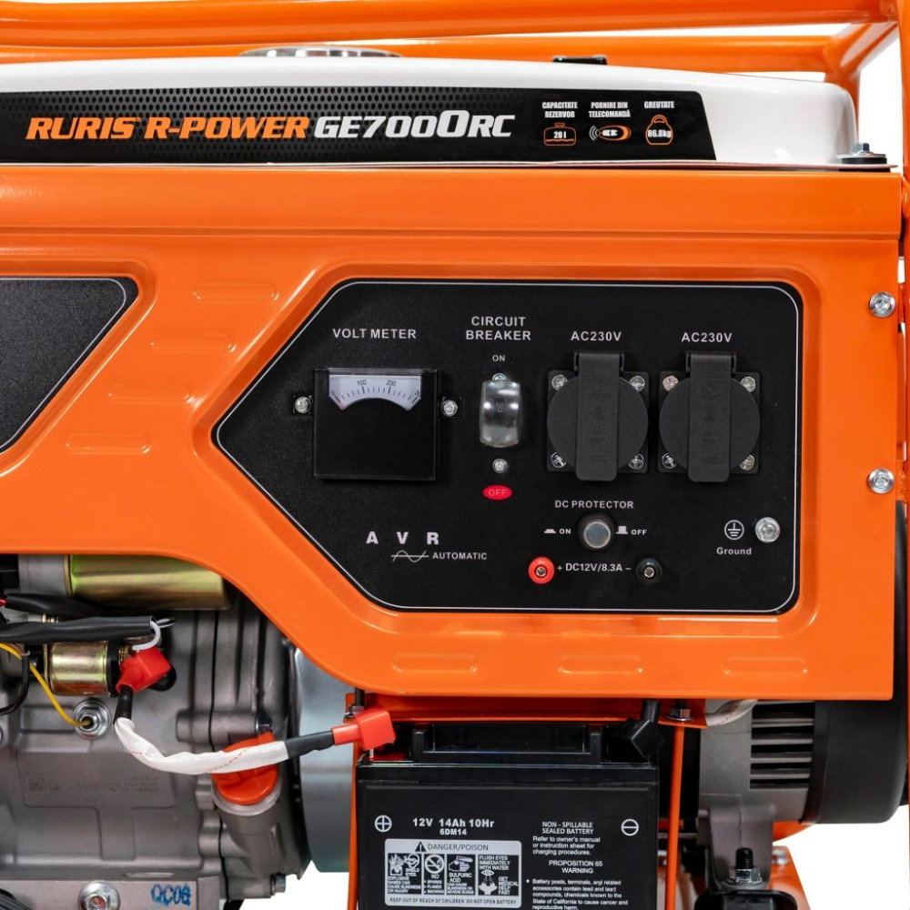 Generator electric RURIS R-Power GE7000 RC monofazat 6.5 kw, benzina, pornire electrica, telecomanda [2]