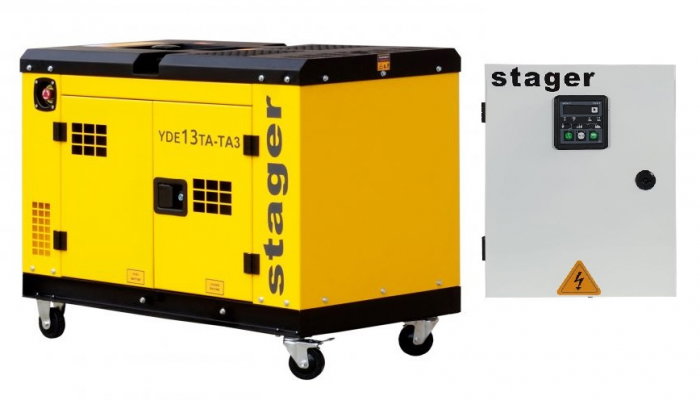Generator insonorizat diesel Stager YDE13TA-TA3 dual monofazat/trifazat 9 kW, 39A, 3000rpm cu automatizare [1]